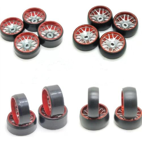 Upgrade Metal Red Wheel Hub Tires for RC Draft Mosquito Car MINI-Q MINI-D MINI-Z DRZ Wltoys Rc Car Upgrade Parts