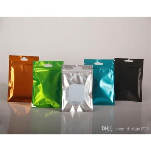 One side clear colored Resealable Zip Mylar Bag Aluminum Foil Bags Smell Proof Pouches Jewelry bag Epacket