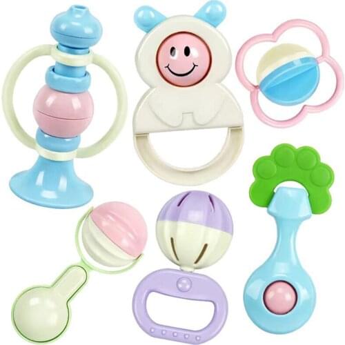 Grab Frog Shaker and Spin Rattle Toy Early Educational Toys For Todder Newborn 0-12 Months Gifts Baby Teether Rattles Toys Sets