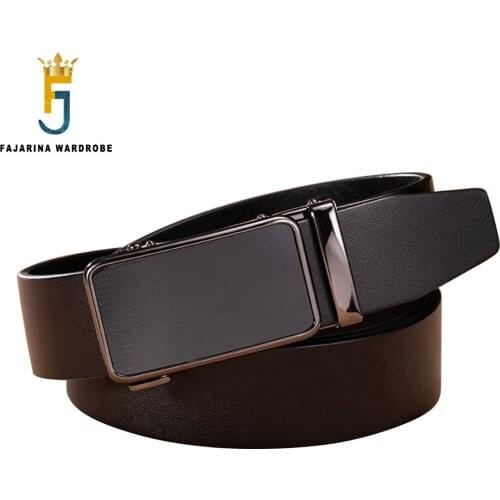 FAJARINA Mens 100% Pure Solid Cowhide Leather Formal Belt Top Quality Cow Automatic Belts for Men 35mm Width N17FJ975