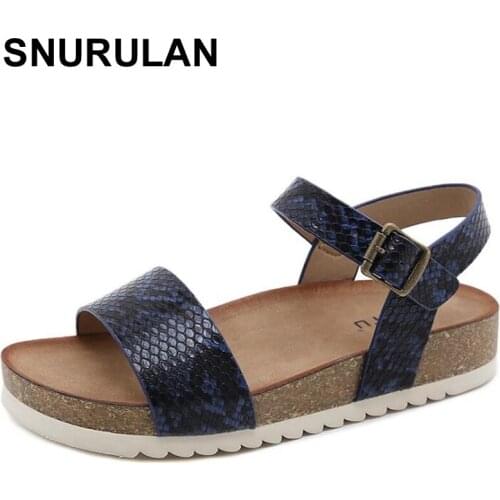 SNURULAN Sandals Clogs With Heel Womens Wedges All-Match Round Toe Suit Female Beige Large Size Summer Shoes New Thick Sports