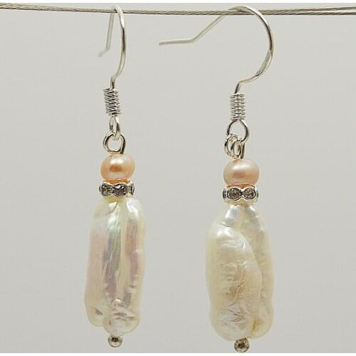 Perfect Real Pearl Earrings White Purple Genuine Freshwater Pearl Earrings Charming Girl Wedding Birthday Party Gift Jewelry