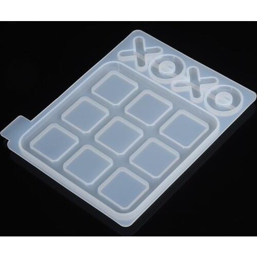 Silicone Tic Tac Toe Game Chess Mold DIY X O Tic-tac-toe Chess Casting Mold For Epoxy Resin Jewelry Pendant Tray Craft Making