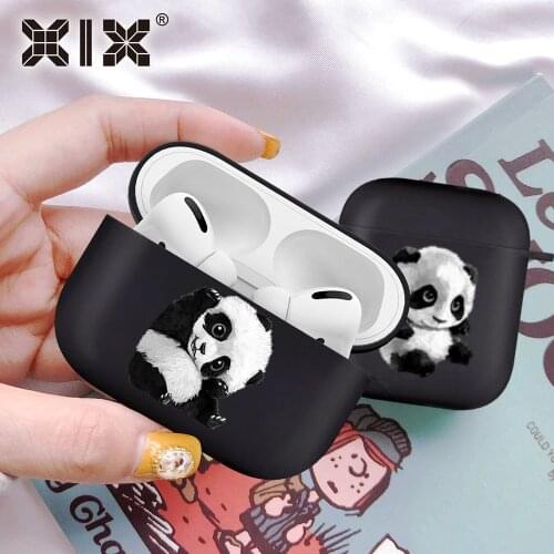 Silicone Cover for Airpods 1/2 Earphone Cute Pandas Lovely Black Soft Protector Fundas Airpods Pro Case Air Pods ChargingBags