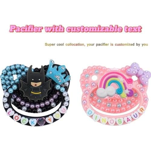 2021 abdl adult baby pacifier pink rainbow pacifier ddlg customizable text Babies dummy holder silicone pacifier and accessories
