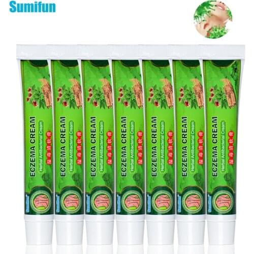 Sumifun 7pcs 20g Psoriasis Cream Antibacterial Antipruritic Dermatitis Eczema Ointment Chinese Herbal Medical Plaster Skin Care