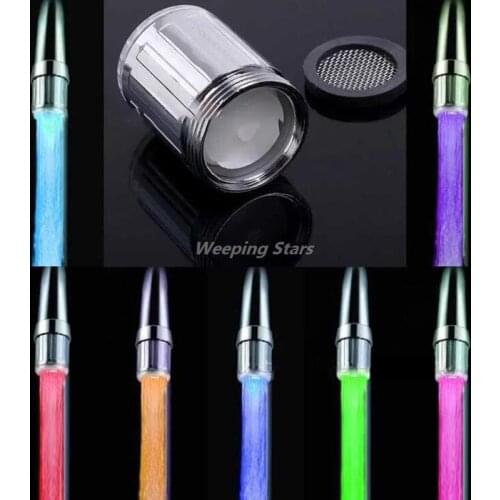 LED Water Faucet Stream Light Kitchen Shower Tap Faucet Nozzle Head Light Faucet