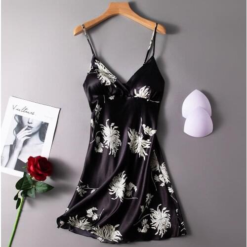 Tufaha Womens Sling Sleeping Dress with Chest Pad Women Sleepwear Sexy Nightgown Plus Size Lingere