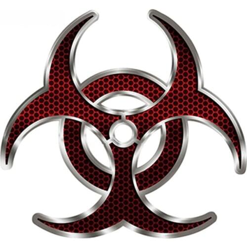 SZWL Creative Biohazard RED HEX Zombie Decal Cover Scratch Car Sticker Vinyl for Bumper Auto Truck Window Wall Kia BMW,12cm*12cm