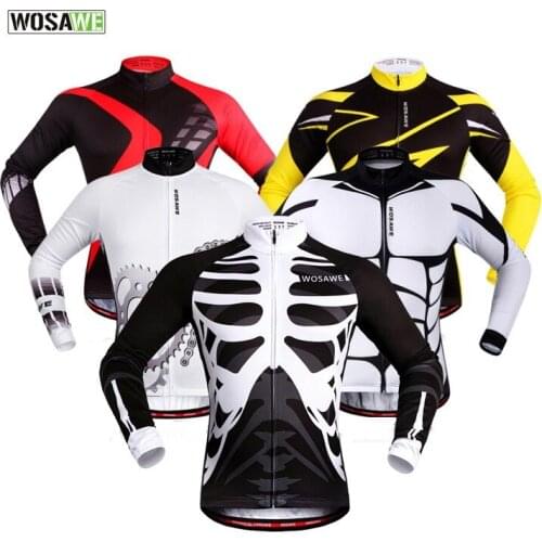 WOSAWE Men Women Jackets Long Sleeve Motorcycle Jersey Sports Cycling Bicycle MTB Bike Racing Road Riding Quick Dry Shirts