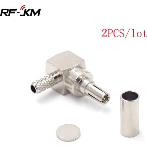 2PCS CRC9 Male Plug Connector Crimp RG174 RG316 LMR100 Cable RF Coaxial Gold plated Connectors