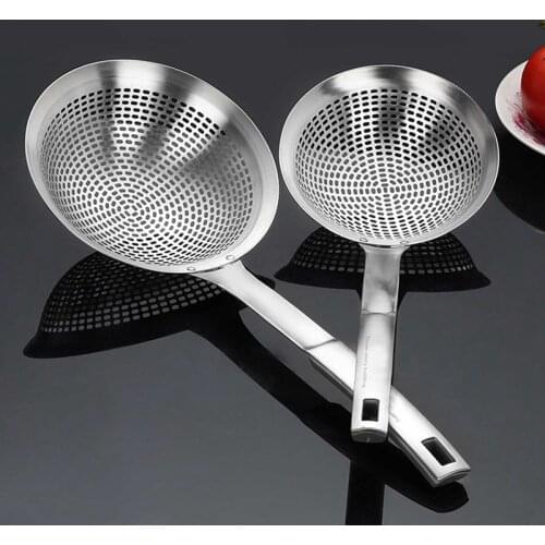 304 Stainless Steel Colander Deepening Filter Screen Multi-function Oil Filter Barbecue Colander Spoon Tool Kitchen Accessories