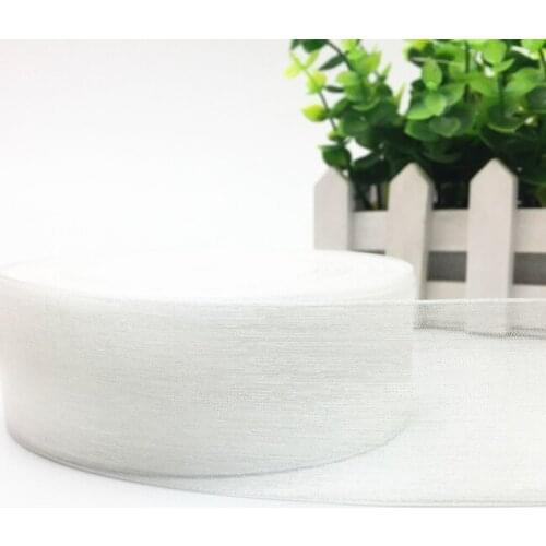 5 Yards 38mm Ribbon Wedding Party Decoration Handmade Organza Ribbon Gift Wrapping Hair Bows DIY Christmas Ribbon #White