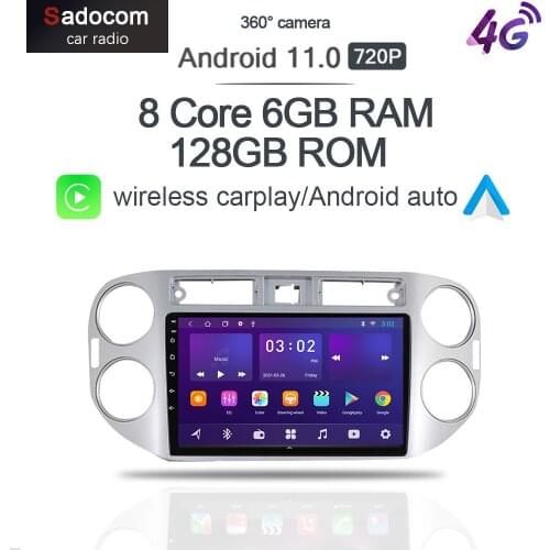 360 Panoramic Camera 6G+128G Android 10 Car DVD Player GPS Map WIFI Bluetooth 5.0 RDS Radio For Volkswagen Tiguan 2010-2016 2017
