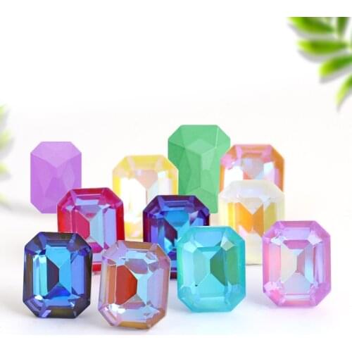 8x10mm Mocha Series Octagon Strass Crystal K9 Glass Rhinestones Pointback Fancy Stones DIY Crafts Decoration Crystals