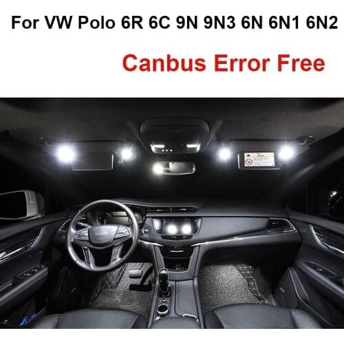 Canbus White LED bulb Interior dome map + License plate Light Kit For Volkswagen VW Polo 6R 6C 9N 9N3 6N 6N1 6N2 1994-2019