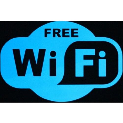 Free Wifi Inside Sign Luminous Sticker Glow in the Dark Wall Sticker Restaurant Hotel Store Shop Coffee House Window Decoration