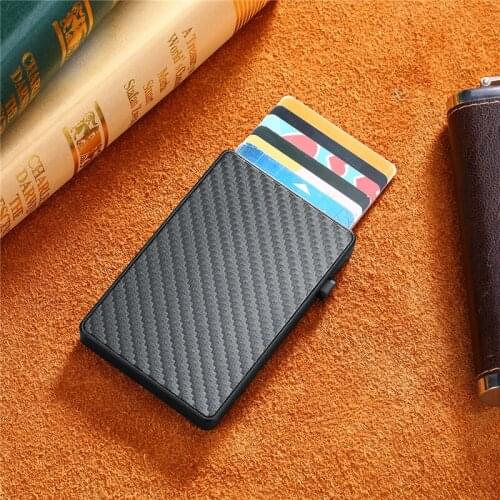 Carbon Fiber Card Wallet Men & Women RFID Magic Wallet Small Thin Male Purses Money Bag Credit Card Holder