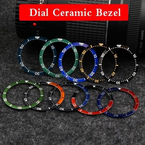 Of 38mm inner diamet for 31.5 mens watches Black Green Ceramic Bezel Insert Replacement Parts Dial New for S-eiko SKX007/009
