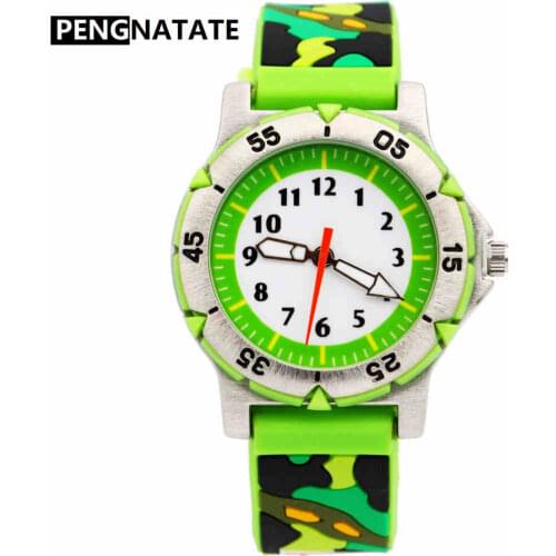 PENGNATATE Kids Watches Boys Cute Gifts Fashion Silicone Camouflage Bracelet Wristwatch Children 3D Cartoon Watch for Boys Girls