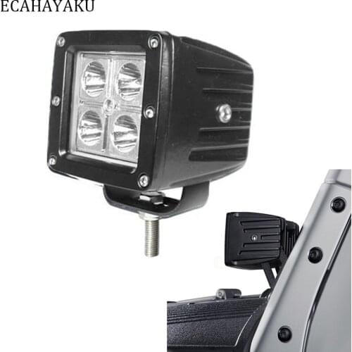 ECAHAYAKU 3 inch Dually Cubic 12W Car Led Work Light 6000K Led Pod Light 10-30V DC for 4x4 Offroad Trucks Pickup Tractor 4WD SUV