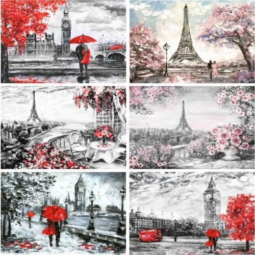 EverShine 5D Diamond Painting Full Square Landscape Cross Stitch Diamond Embroidery Sale Eiffel Tower Rhinestones Art Home Decor