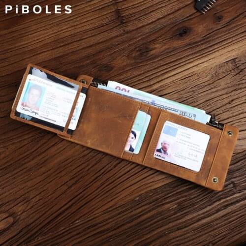 Classic Genuine Leather Mens Wallet Portable Credit Card Slot Wallets For Male Business Storage Money Clip Coin Purse