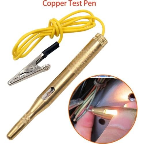 Lamp Voltage Test Pen DC 6V 12V 24V Copper Auto Car Light Circuit Tester Detector Copper Probe Light System Test Diagnostic Tool
