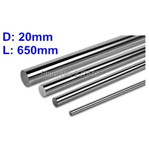 1pc D20mm L650mm linear shaft 20mm LM Shaft diameter 650mm long for LM20UU 20mm linear ball bearing linear smooth rod