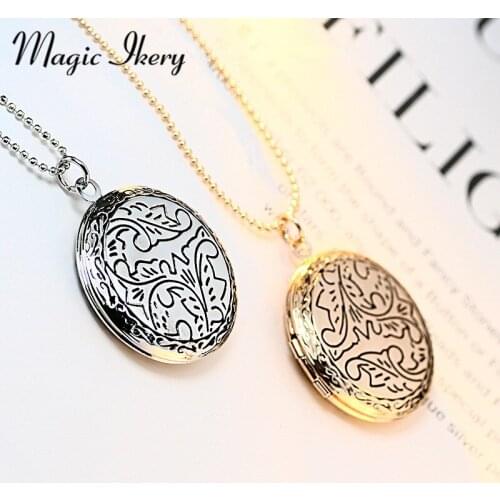 Magic Ikery Circular Photo memory floating locket lace Necklace fragrance essential oil diffuser for women 2016 MKA81