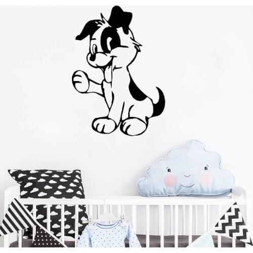 Cute Puppy Dog Nursery Vinyl Wall Stickers Playroom Home Decor Animal Decals For Kids Room Removable Poster Grooming Salon Z892