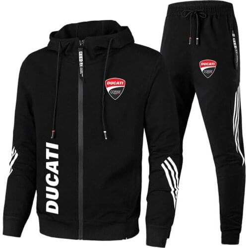 Motorcycle Sportswear Mens Casual Clothes + Pants Mens Motorcycle Zipper Super Dalian Hat Sweater Outdoor Jogging Sports Suit