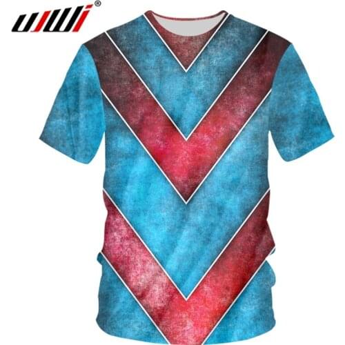 UJWI 2018 Chinese Style Stripes Mens Tee Shirt Printed Red Blue T-shirt 3D Hot Sale Man O Neck Tshirt Large Size 5XL