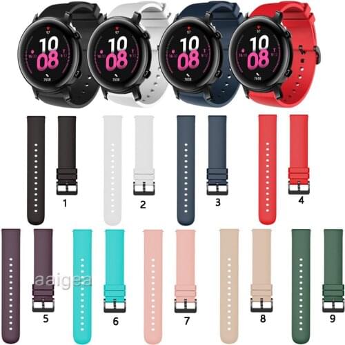 20mm Soft Silicone Sport Strap For Huawei Watch GT2 42mm/ Honor MagicWatch 2 42mm Smart Watch Replacement Band
