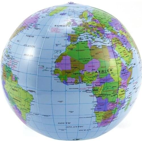 Inflatable Globe Education Geography Toy Map Balloon Beach Ball 40cm Develop Intelligence Non-toxic Materials Pvc Durable Map
