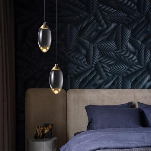 Nordic Light Luxury Diamond Led Chandelier Modern Copper Illuminated Bedroom Bed Corridor Crystal Small Chandelier Single Head