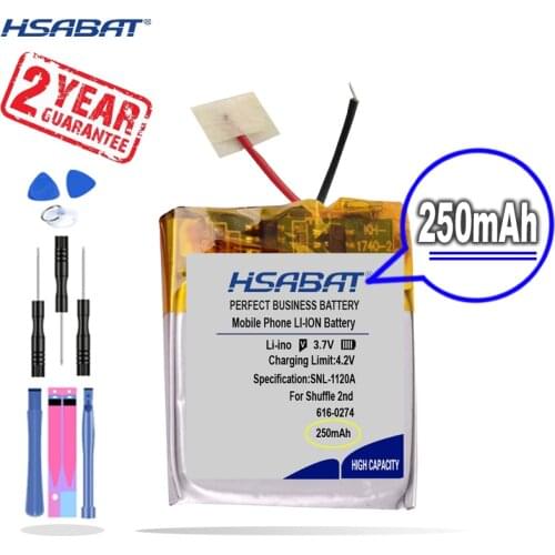 New Arrival [ HSABAT ] 250mAh 616-0274 Replacement Battery for iPOD Shuffle 2nd Generation 2 Shuffle2 G2 G3 3 616-0278