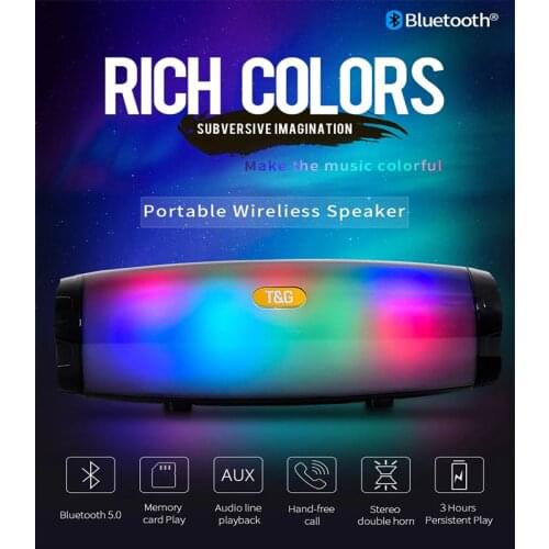 Portable Bluetooth Speaker Stereo Leather Column 5 Flash Style LED Subwoofer Wireless Music Box FM Radio TF Card Soundbar