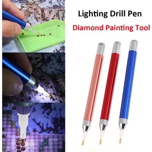 5Pcs Diamond Painting Tools Straight /Angled Tip Lighting Point Drill Pen New Diamond Pens 5D Painting with Diamonds Accessories
