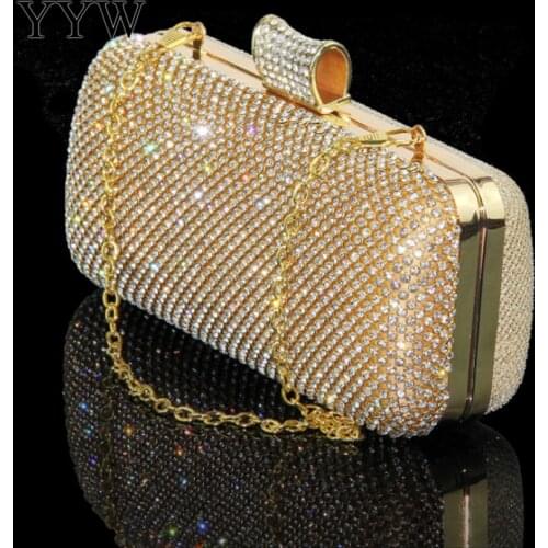 Rhinestone Silver Clutch Purse Women Luxury Clutch Bag Finger Mini Bolsa Feminina Elegant Designer Evening Party Bags Clutches