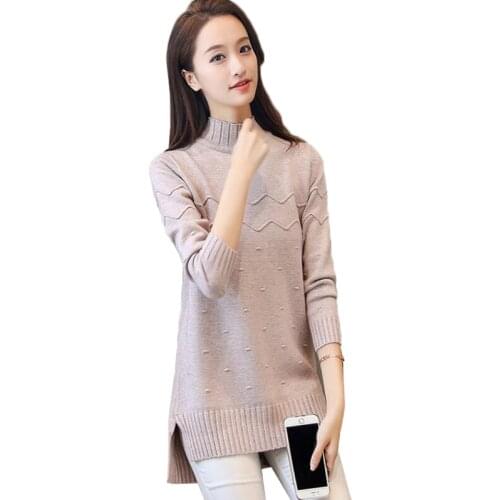 Medium Long Sweater Women 2018 Autumn Winter Knit Women Sweaters Pullovers Female Tricot Jumper Pull Femme Clothes Plus size Y68