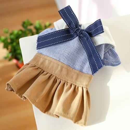 Preppy Pet Dress Chihuahua Miniature Pinscher Pomeranian Yorkshire Puppy Costume Poodle Bichon Schnauzer Summer Dog Skirts