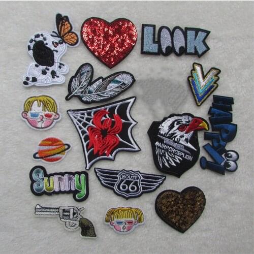 High quality horse bird flower Small Patch Computer Embroidery Hand Sewing Ironing Sticker On Cloth Garment Hat Bag Accessories