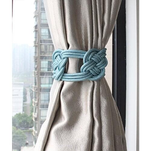 1Pc Tieback Home Decor Rope Curtain Tie Backs Room Accessories Woven Twist Knotted Polyester Curtain Strap Buckle Holder