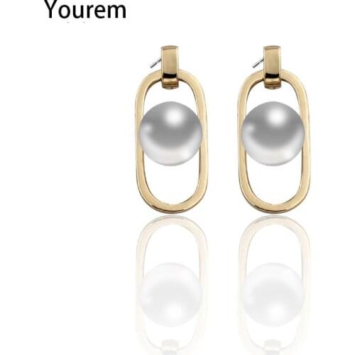 YOUREM sporty casual simulated pearls stud earrings for women fashion trendy brief earring girls gift jewelry accessories ce031