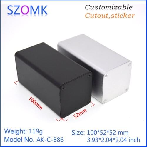 1 piece, 52*52*100mm szomk aluminum extruded amplifier enclosure standard audio aluminum box case junction box
