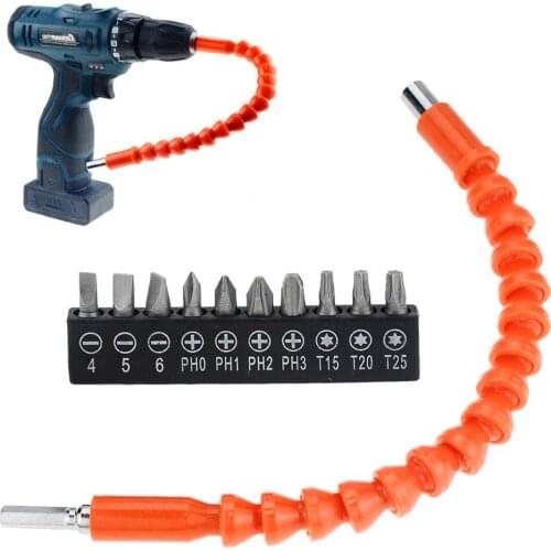 2PCS/Lots 290mm Flexible Shaft Tool Electronics Drill Screwdriver Bit Holder Connect Link 4-T25 Hex Shank Extension Snake Bit