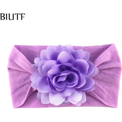 20pcs/lot Boutique Headwear Wide Soft Elatic Nylon Headband with 8cm Satin Buddha Lotus Flower You Pick Color HB092