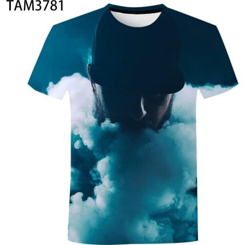 2021 New Creative Youth Non Mainstream 3D T-Shirt Mens Summer Fashion Round Neck Short Sleeve Street Fashion Top