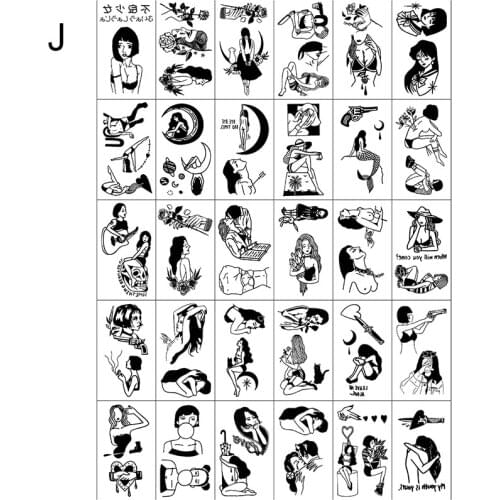 30pcs Temporary Tattoo Woman Waterproof Fake Tattoo Sticker on the Body Colorful Cartoon Temporal Tattoos